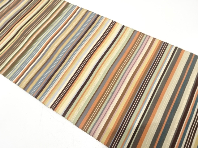 綴れ　横段模様織り出し　名古屋帯